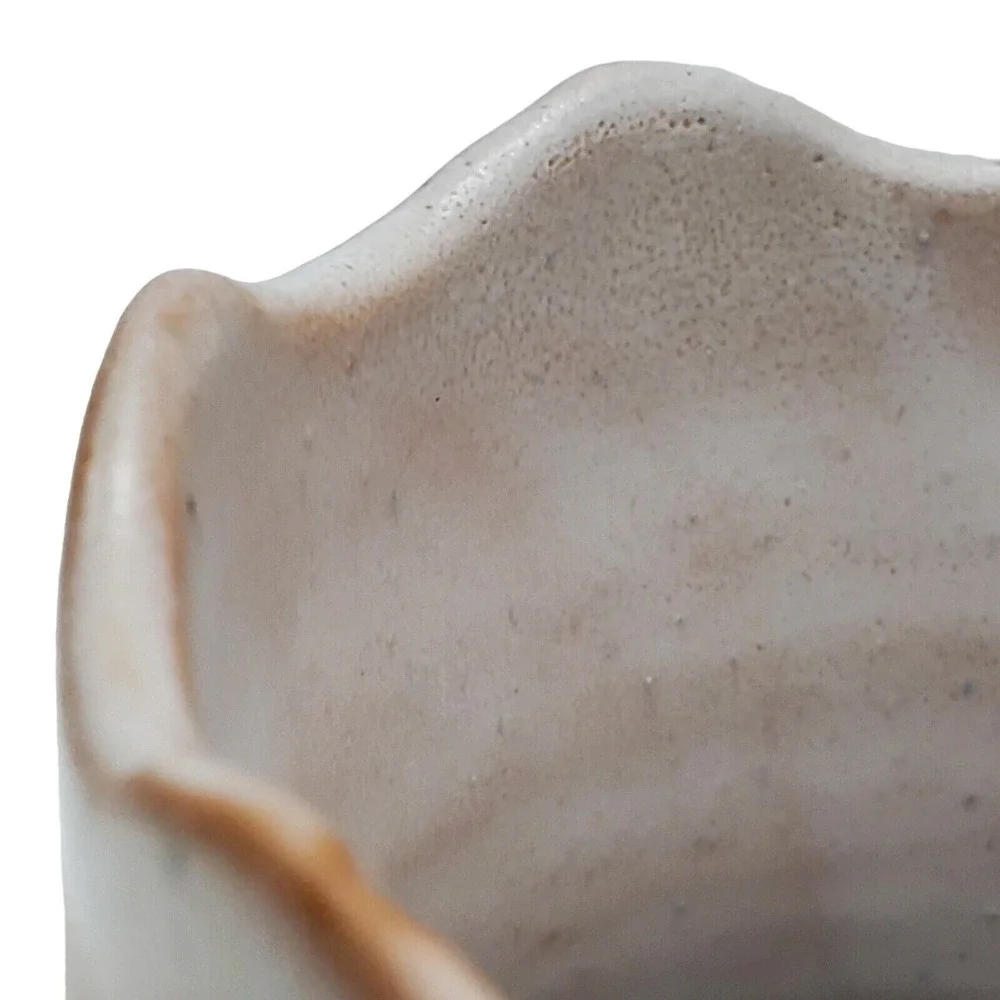 Pink Squat Pottery Vase Ceramic Raised Floral Relief Scalloped Rim Signed Retro